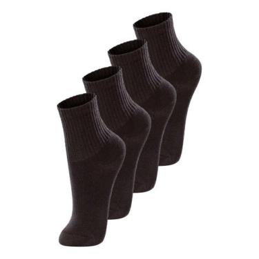 Imagem de Kit com 4 Pares de Meias Infantil Cano Médio Lupo 2727-088, Preto, 30-