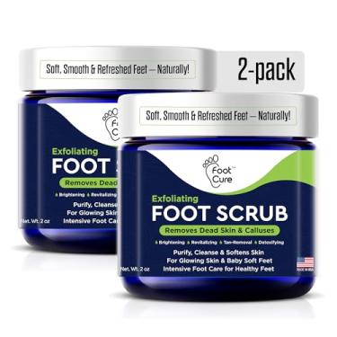 Imagem de Esfoliante esfoliante para pés com pedra-pomes em pó - Esfoliante hidratante suave para pele seca - Reparo de calcanhar rachado para pés macios e macios - Pedicure Foot Spa pacote com 2