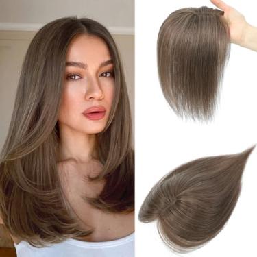 Imagem de Toppers de cabelo para mulheres, cabelo humano real, Remy Humano com desbaste Upgrade Parte do Meio Clipe em Peças de Cabelo Topper para Mulheres Diariamente (6#)