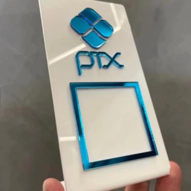 Imagem de Placa Pix Acrílico 3 em 1 - Instagram Wi-fi Pagamento via QR Code