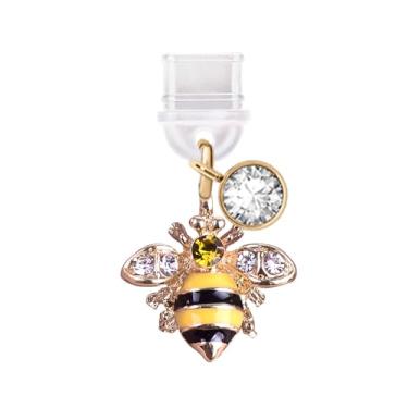 Imagem de ELISE & FONDA Porta de carregamento tipo C TP835 plugue antipoeira pequeno 3D Honey Bee pingente de telefone celular para iPhone 15/16/Samsung/OnePlus/Xiaomi/oppo telefones Android (amarelo)
