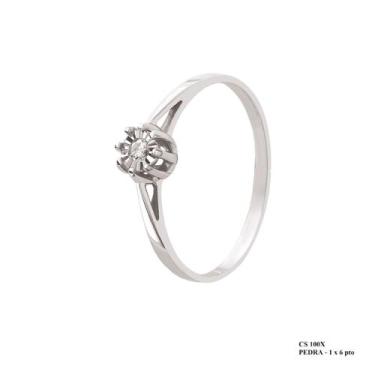 Imagem de Solitário Minimalista Pedra Zircônia 2,5mm em Ouro 18k - JoiaUnica