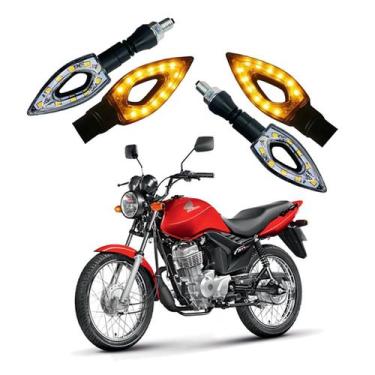 Imagem de Kit 4 Setas Esportivas de Led P01 Modelo Flecha vazado para Moto Honda