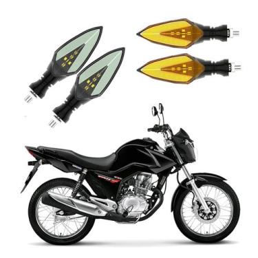 Imagem de KIT 4 Setas Sequenciais Pisca de Led Modelo P35 Para Moto Honda CG 150