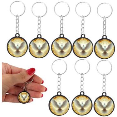 Imagem de 20 Chaveiros Pomba Branca Espirto Santo Catolico Lembracinha - Tudo em