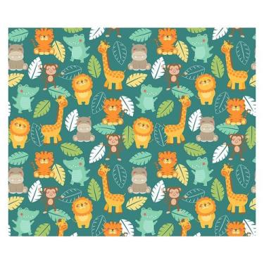 Imagem de Papel de Parede Adesivo Infantil Safari Animais Bebe Quarto - 545pcm -