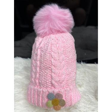 Imagem de Touca Gorro Infantil de Frio inverno Forrada Pompom menino menina(6mes