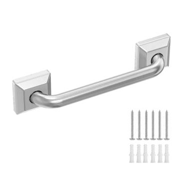 Imagem de Raemnaky Barra de apoio de chuveiro de aço inoxidável 304 para crianças, barras quadradas antiderrapantes para parede, alça de chuveiro de segurança compatível com ADA para banheira, vaso sanitário