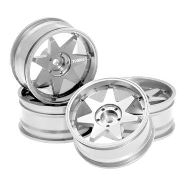 Imagem de KiBcsLic Jantes de carro RC Xy01 Diâmetro dos cubos de roda 5,2 cm para D5 Peças de veículos de controle remoto confiáveis ​​Acessórios de brinquedos RC, Branco
