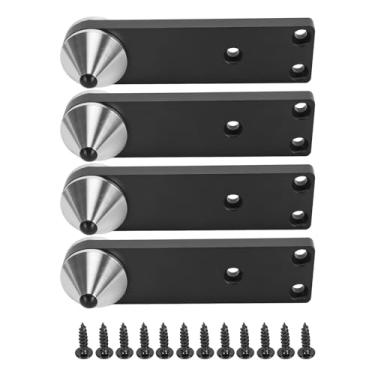 Imagem de Pés de Pico À Prova de Choque Liga de Alumínio Ajustável Speaker Isolamento Pés para Subwoofer Amplificador 4pcs Preto 150x10mm