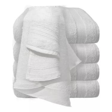 Imagem de Kit 3 Toalhas De Banho Jacquard Branca Hotel Spa Salão - Dugu