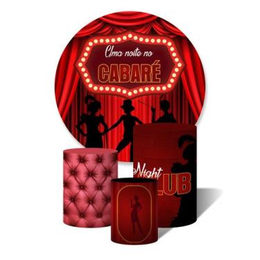 Imagem de Trio De Capa Cilíndricas + Painel Sublimado c/ Elástico Cabaré - Fabri