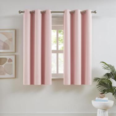 Imagem de Cortinas DUALIFE Baby Pink Blackout 38x54in para quarto de meninas