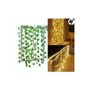Imagem de Cortina Solar Leaf Vine de 3x3m com 300 LEDs de luz quente - Lightbek 