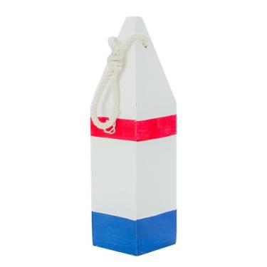 Imagem de SAFIGLE Boia de Madeira Náutica: Bóias de Madeira Com Corda para Decoração - Enfeite de Parede Náutico para Decoração de Casa, Sala de Estar, Banheiro, Arte de Parede Vermelha