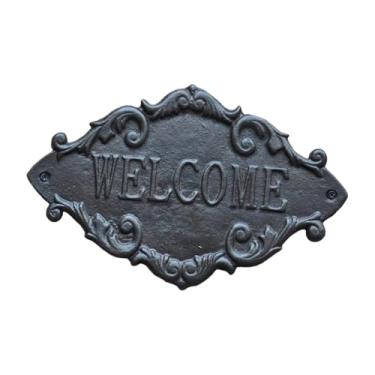 Imagem de Generic Placa de boas-vindas para casa, placa decorativa de parede, arte de parede vintage de ferro, de porta de entrada para café, entrada de jardim, portão