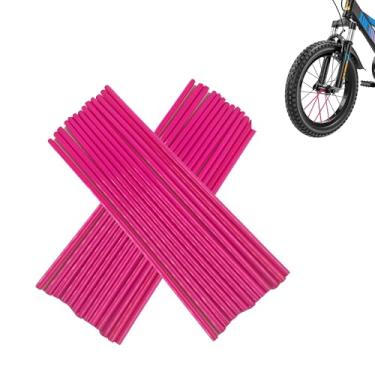 Imagem de Runseaway 72 capas de raio universal, protetor de aro de 20 a 53 cm, capa de envoltório de raio de roda para bicicleta suja, bicicleta, cadeira de rodas, motocicleta (rosa)