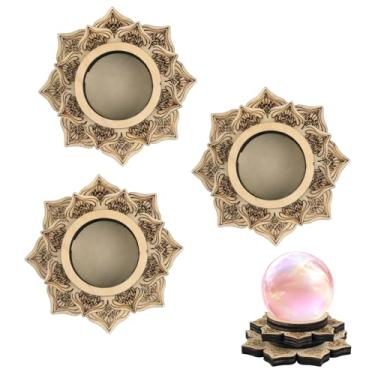 Imagem de Framendino, Pacote com 3 Suportes de Bola de Cristal de Madeira, Suporte de Exibição de Mini Esferas de Flores, Suporte de Mini Esferas de Madeira para Esferas de 30-150 Mm