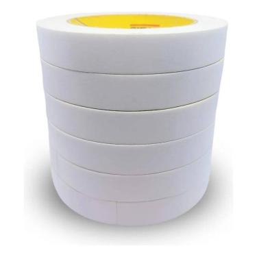 Imagem de 2X Fita Dupla Face 18X30 Tnt Branco Com 6 Rolos Maior Adesão