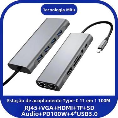 Imagem de Dock De Expansão Multifuncional Tipo C 11 Em 1 Hub USB Conversor De Ca