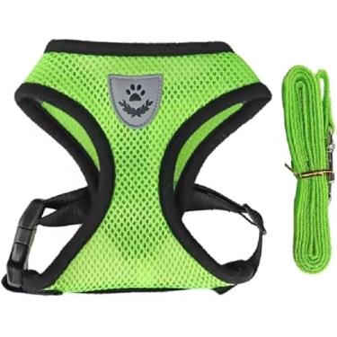 Imagem de Coleira Peitoral Para Cachorro Gato Colete Refletivo Guia (VERDE, P)