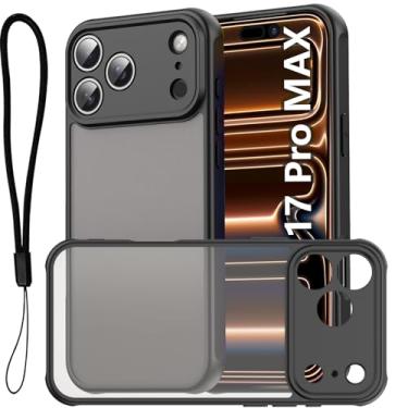 Imagem de USTIYA FG Capa para iPhone 17 Pro Max 6,9 polegadas 2025 Case Matte Acrílico Uso Resistente Protetora de Câmera Capinha Acessórios para Celular com Cordão Preto