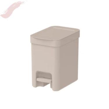 Imagem de Lixeira Com Pedal Capacidade 6 Litros Compacta Linha Trium - Ou, Creme