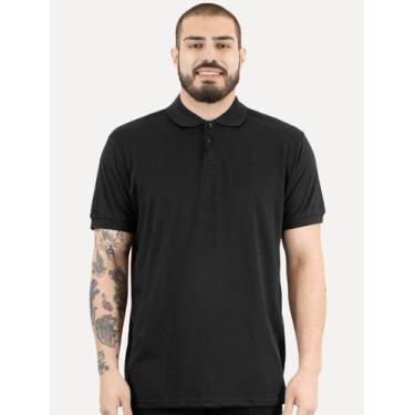 Imagem de Polo Dixen Masculina Piquet Gola Lisa Preta, XXL/GGG