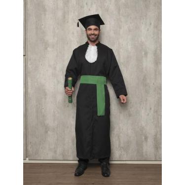 Imagem de Beca de Formatura Com Capelo e Canudo Kit Completo - Debora Becas, M, 