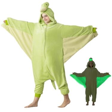Imagem de Tailwaggz Pijama unissex adulto que brilha no escuro, fantasias de cosplay de Halloween, urso de pelúcia de uma peça, traje de dormir para mulheres e homens