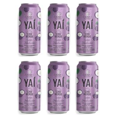 Imagem de YAI Chá Verde Sabor Jabuticaba Zero Açúcar, Lata 290ml, Kit com 6 Unidades