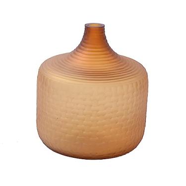 Imagem de VASO DE VIDRO TRABALHADO AMARELO