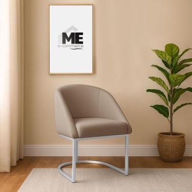 Imagem de Banqueta Poltrona Lua Penteadeira E Salão Com Base Metálica prata, cap