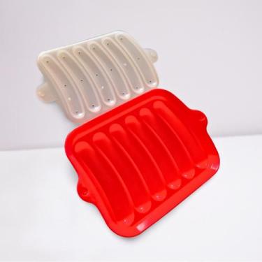 Imagem de Molde Silicone Salsicha E Linguiça Antiaderente Com Tampa - DT24684 - 