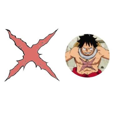 Imagem de Tatuagem temporária estrela peito luffy cosplay one piece A4 - 3i