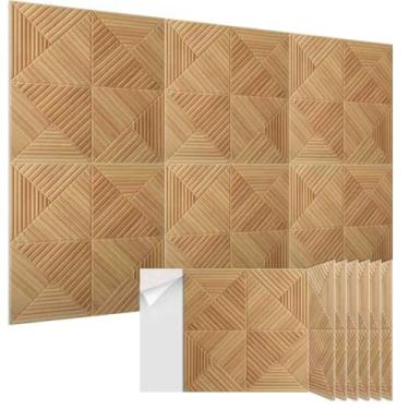 Imagem de Pacote com 6 painéis acústicos grandes, painéis de parede à prova de som de 61 x 61 cm, painéis de som decorativos, painéis de parede acústicos autoadesivos, painéis acústicos de arte para escritório