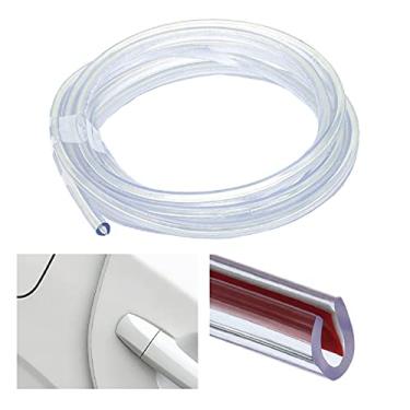 Imagem de Logctee Protetores de borda para porta de carro, 10 metros de proteção de borda de borracha selada universal cromada transparente em forma de U serve para a maioria dos carros