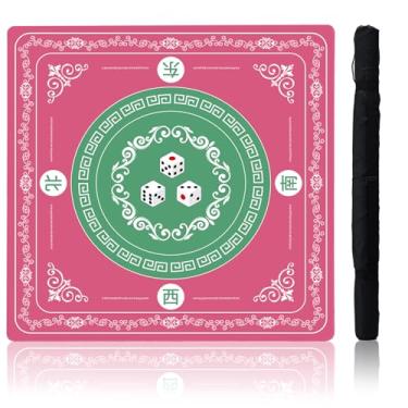 Imagem de Idocolors Mahjong Mat, 31.5" x 31.5", Rubber Anti Slip and Noise Reduction Multi Purpose Game Table Cover with Carrying Bag,Table Mat for Mahjong/Poker/Board Games/Card Games/Dominoe (Magenta)