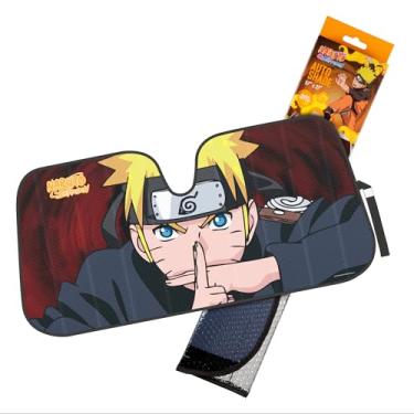 Imagem de Protetor solar Naruto Shippuden oficialmente licenciado para para-brisas - para-sol para carro se encaixa na maioria dos automóveis - Akatsuki Naruto Merch & Anime Acessórios para carros - Para-sol Ca