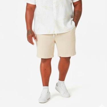 Imagem de Bermuda de Linho Plus Size Masculino Short Mauricinho Elástico com Cor