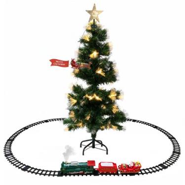 Imagem de Trenzinho Eletrico Solta Fumaça Led Som Arvore Natal Trem Natalino Dec