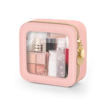 Imagem de Bolsa de maquiagem Soimeat Clear Portable Travel Waterproof Pink