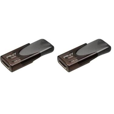 Imagem de Unidade flash USB PNY Turbo Attache 4 64GB USB 3.0 (pacote com 2)