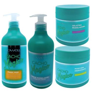 Imagem de Kit Lowell Cacho Magico Shampoo 500ml Mascara Creme Gelatina