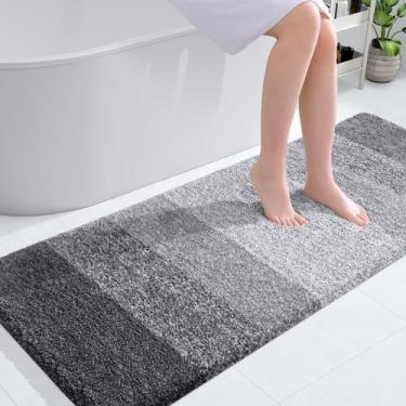 Imagem de Bath Runner OLANLY Microfibra Absorvente Extra Macia 54x60cm Cinza