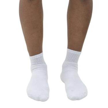 Imagem de Kit com 6 Pares de Meia Masculina Cano Médio Trifil, 35 a 38, Branco