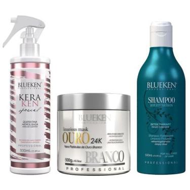 Imagem de KeraKen Queratina Hidrolisada 300ml + Máscara Luxurious Ouro Branco 50