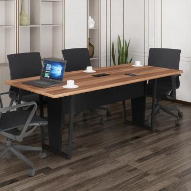 Imagem de Mesa de Escritório Reunião 200cm com Caixa de Tomadas Multimóveis CR25335