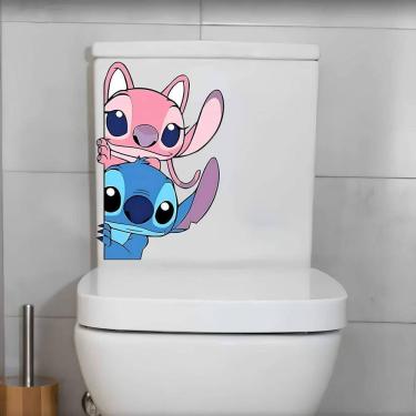 Imagem de Adesivo De Vaso Sanitário Stitch E Angel