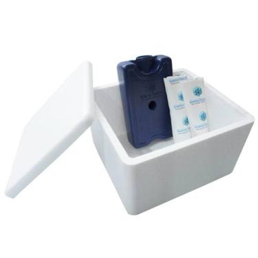 Imagem de Kit Caixa Isopor 1,5L Litro e 1 Gelo 200ml e 2 Gelo 45g Parede Simples